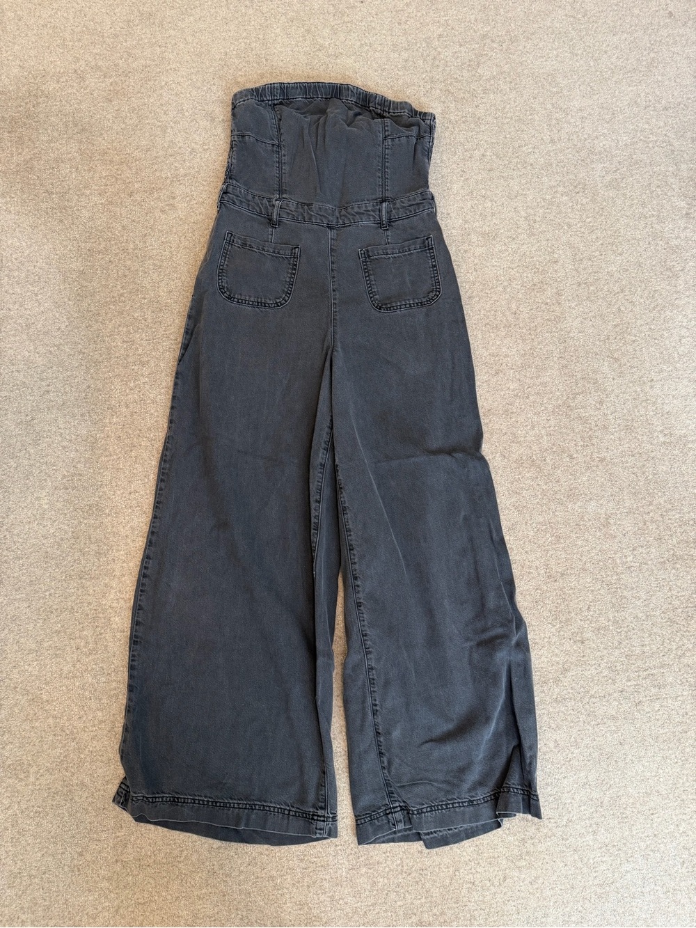 Pilcro skipper strapless crop wide leg jumpsuit
